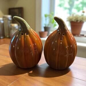 Pumpkin Ghord Salt & Pepper Fall Thanksgiving Ceramic 3.5"H